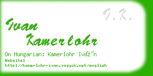 ivan kamerlohr business card